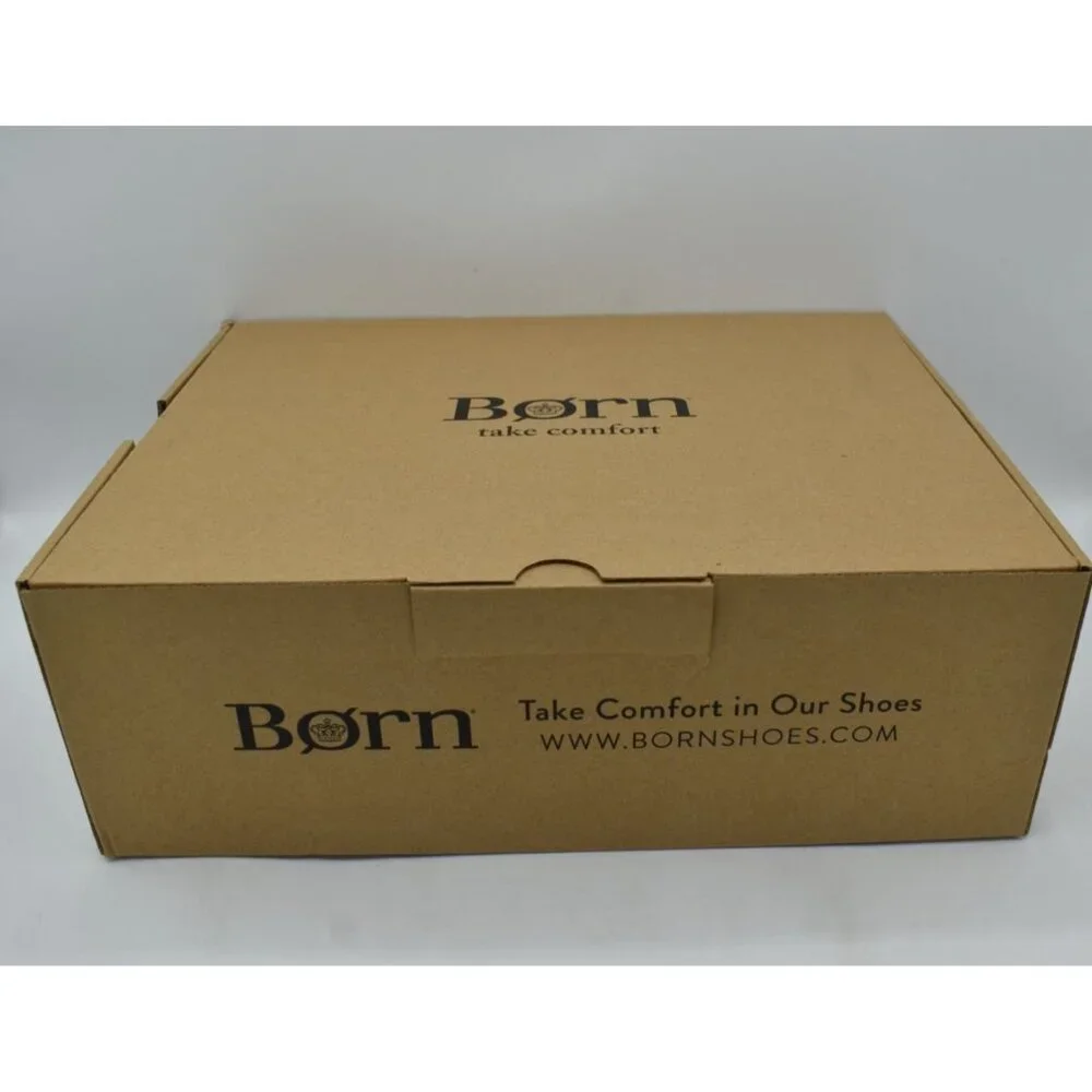 Born Women 10 Moriah Black Full Grain Leather Espadrilles Platform Wedge Sandals